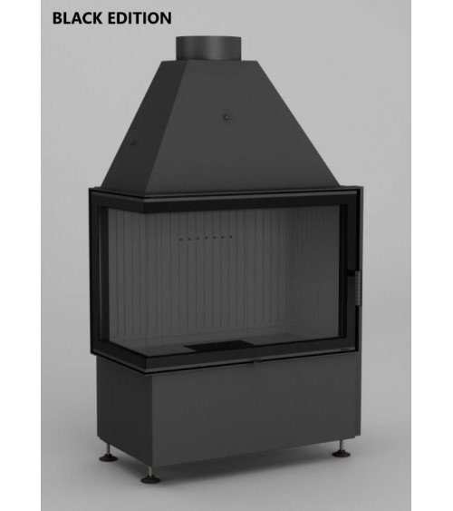 Estufa de leña de esquina Volcano 2L/PAT negro 80 cm