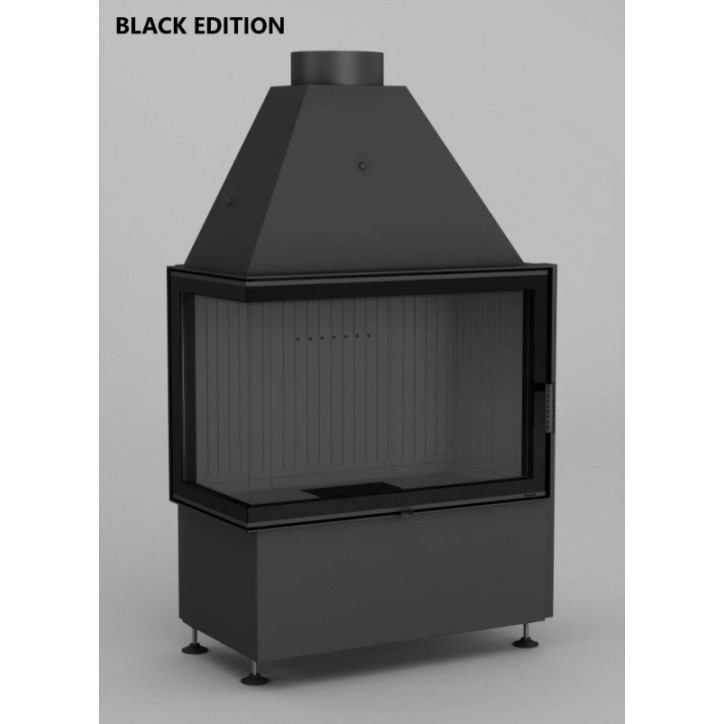 Insert à bois d'angle Volcano 2L/PAT noir 80 cm