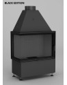 Insert à bois d'angle Volcano 2L/PAT noir 80 cm