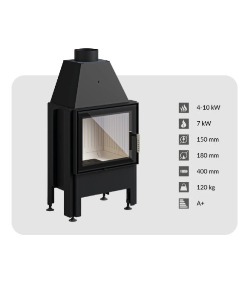 Insert à bois Smart XT noir 60 cm