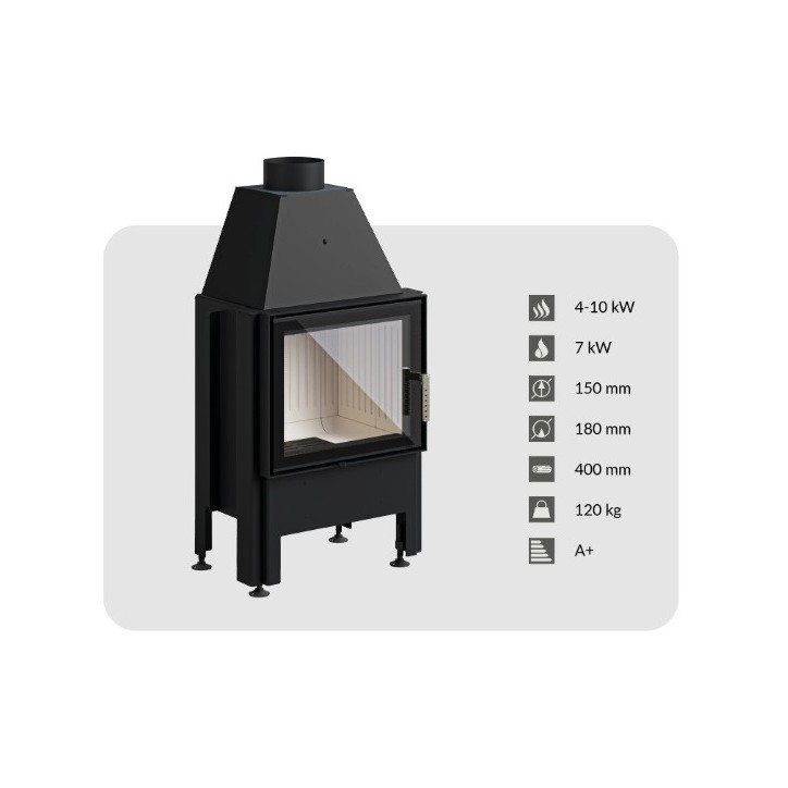 Insert à bois Smart XT noir 60 cm