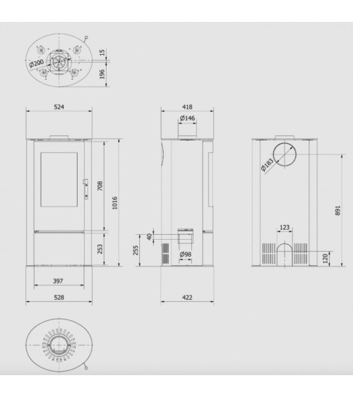 Poêle à bois Pierre ILDNORD LOKI 8kW