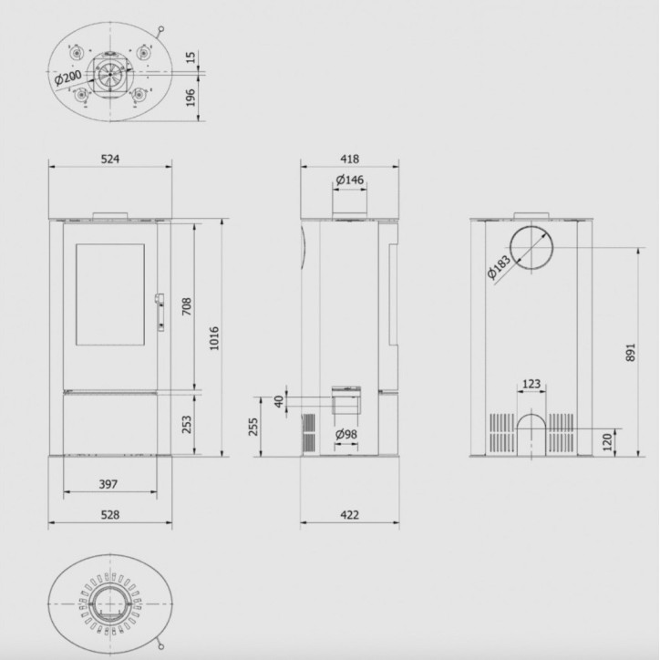 Poêle à bois Pierre ILDNORD LOKI 8kW