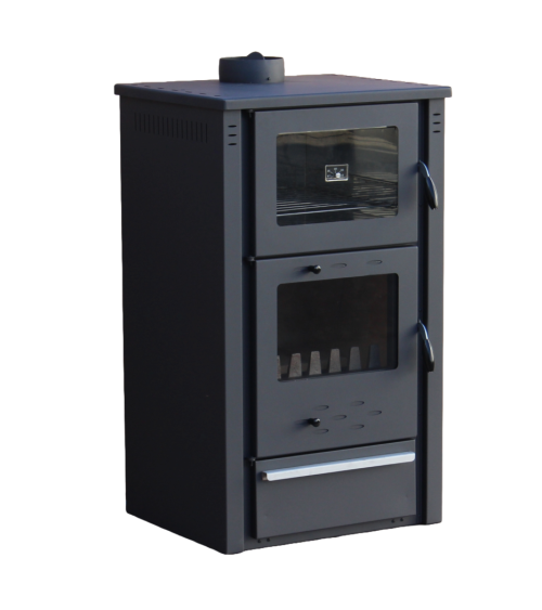 Poêle à bois & four anthracite 60 cm - 12 kw