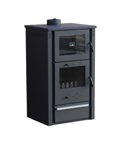 Poêle à bois & four anthracite 60 cm - 12 kw