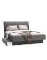 Chambre TEO lit + 2 chevets + commode anthracite