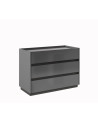 Chambre TEO lit + 2 chevets + commode anthracite