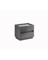 Chambre TEO lit + 2 chevets + commode anthracite