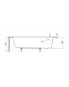 Bañera esquinera ORIEGA 140 cm ángulo izquierdo, sin faldón