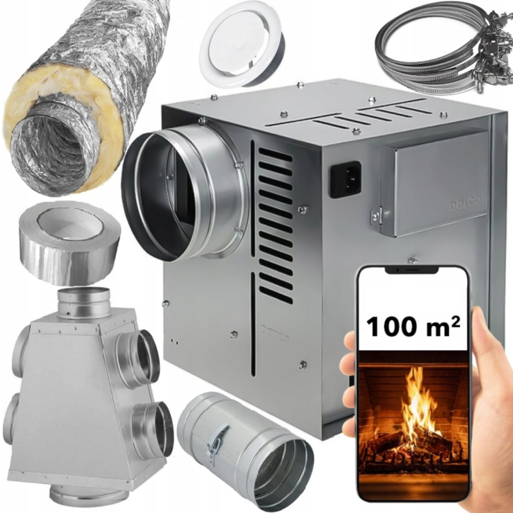Kit de distribution air chaud pour cheminée