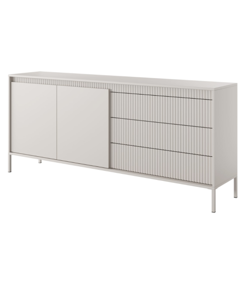 TV-meubel Odense licht eiken, zwart en gehard glas 154 cm