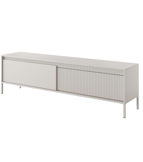 TV-meubel Odense licht eiken, zwart en gehard glas 154 cm