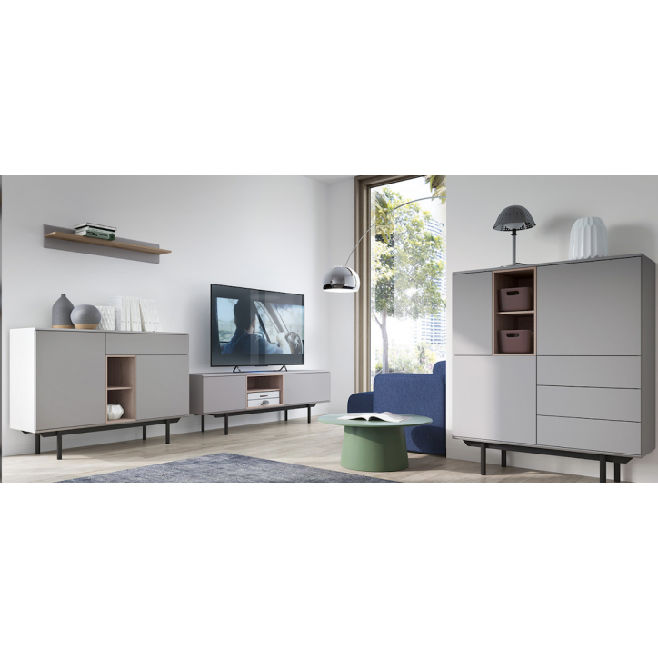 Buffet haut INOX gris 100 x 121 cm