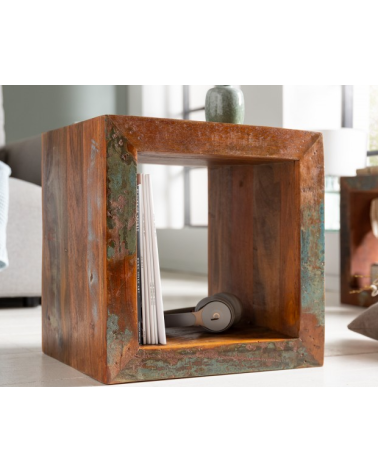 Mesa auxiliar estantería Jakarta 45 cm en madera reciclada