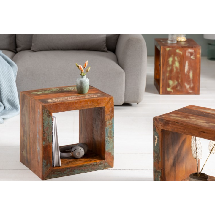 Mesa auxiliar estantería Jakarta 45 cm en madera reciclada