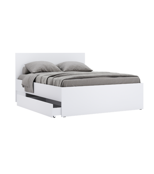 copy of Cama ASTO lacado branco e carvalho claro 160x200 cm