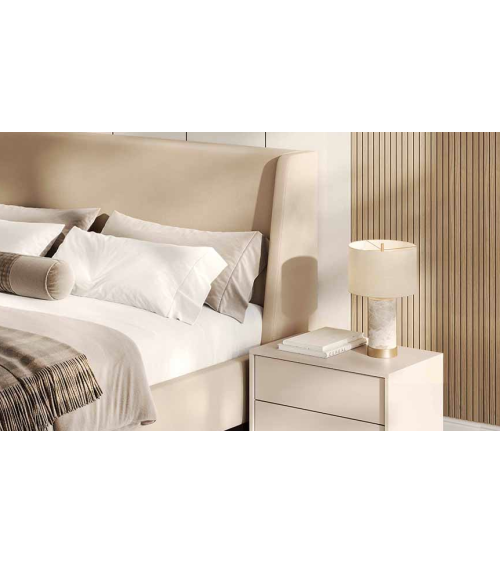 copy of Cama ASTO lacado branco e carvalho claro 160x200 cm