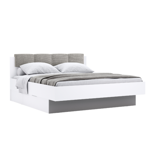 copy of Cama ASTO lacado branco e carvalho claro 160x200 cm
