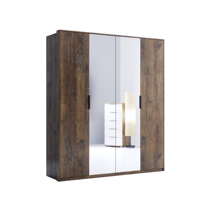 Dormitorio QUADRO – 1 cómoda, 2 mesitas de noche, 1 armario de 180x200 cm