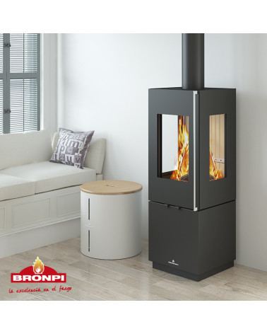 Estufa de leña BOMBAY-3C - 7kw