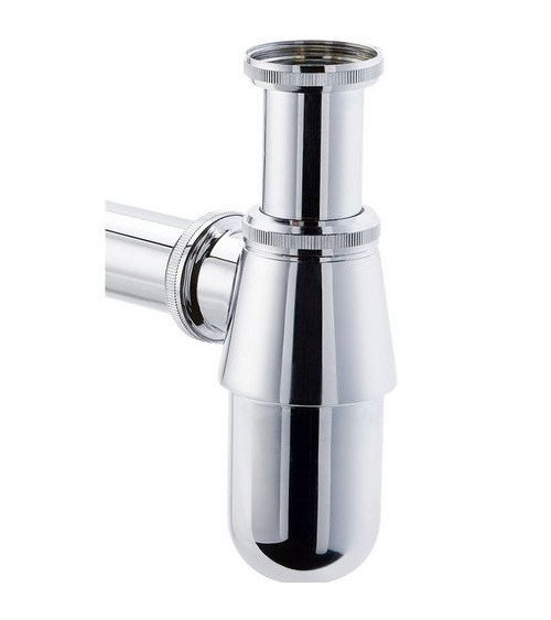 Sifón de fregadero de latón cromado