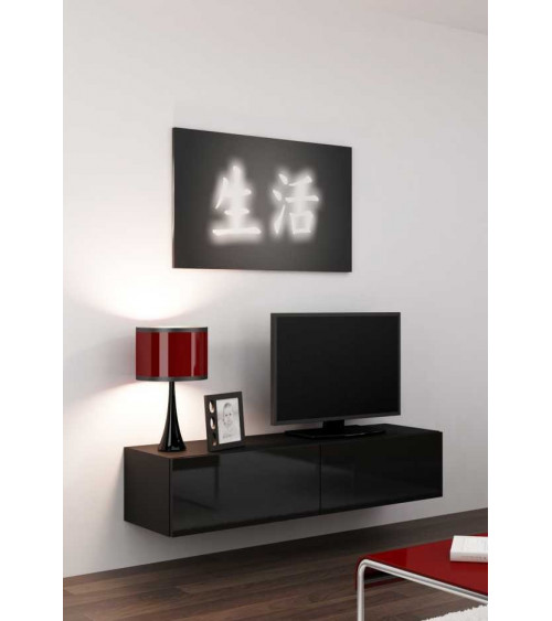 meuble-tv-vigo-140-noir-ou-blanc - séjour-meuble tv