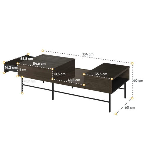 Mesa de Centro Piémont - 134 cm