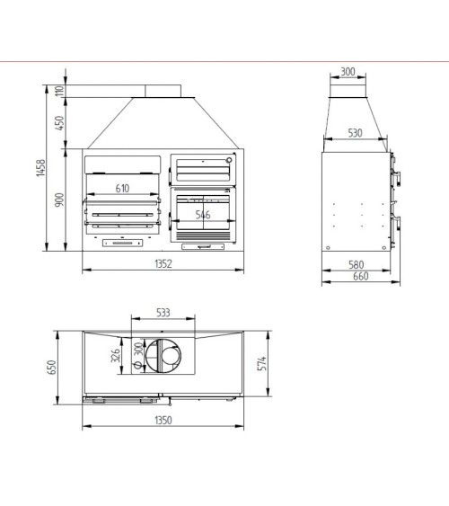 Barbecue Eléonore - 60 cm et Four avec plateau de 45 cm