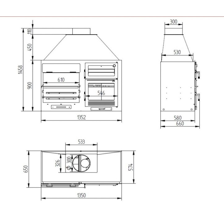 Barbecue Eléonore - 60 cm et Four avec plateau de 45 cm