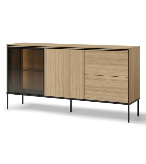 Cassettiera Visso con vetrina - 167 cm