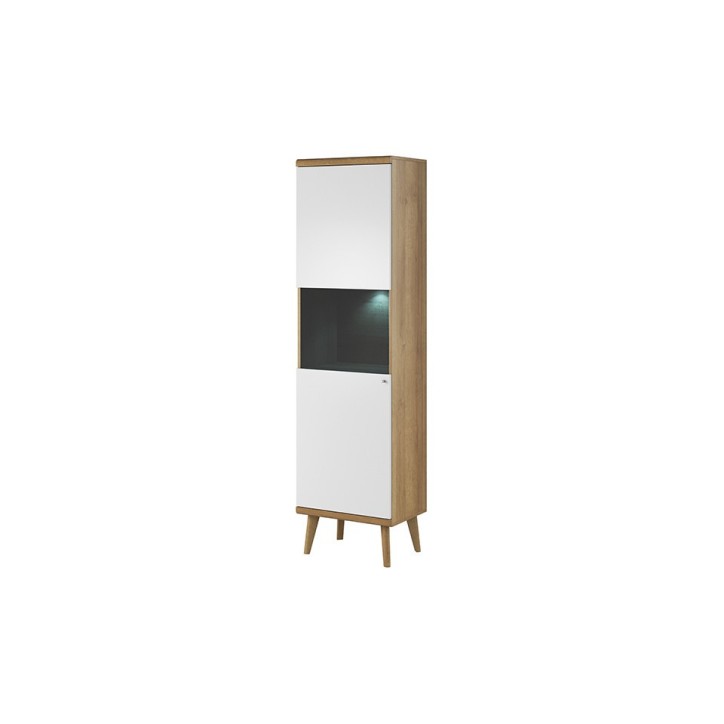 Vitrine PRIMO chêne-blanc 50 x 197 cm