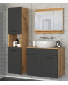 Meuble de Salle de Bain Paris Noir- une vasque & une colonne 60cm