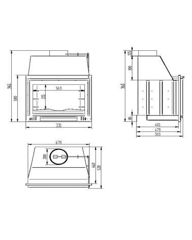 Barbecue Amaury-  Foyer ouvert sans porte à bois 70 cm - Cendrier Amovible