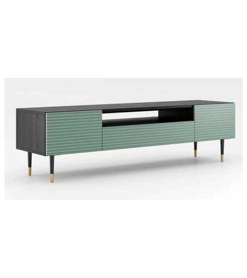 Ensemble meuble TV BERRAK Noyer - blanc - Décoration séjour