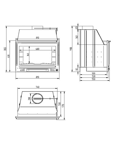 Barbecue Noéline - Foyer ouvert sans porte à bois 80 cm - Cendrier Amovible