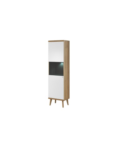 Vitrine PRIMO chêne-blanc 50 x 197 cm