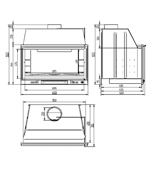 Barbecue Isidore - Foyer ouvert sans porte à bois 100 cm - Cendrier Amovible