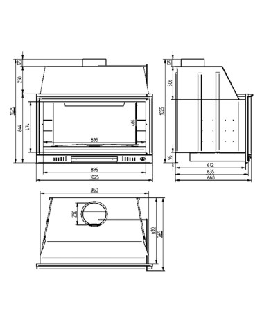 Barbecue Isidore - Foyer ouvert sans porte à bois 100 cm - Cendrier Amovible