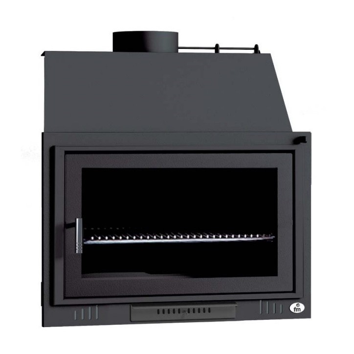 Barbecue Romane - Foyer à bois 70 cm - Porte en fonte