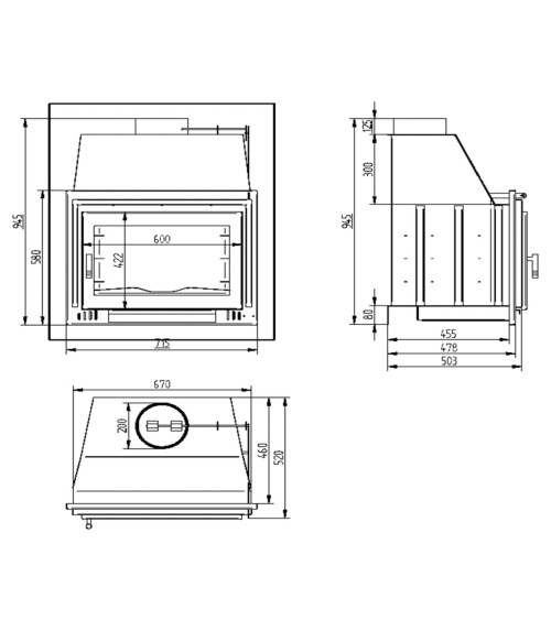 Barbecue Romane - Foyer à bois 70 cm - Porte en fonte