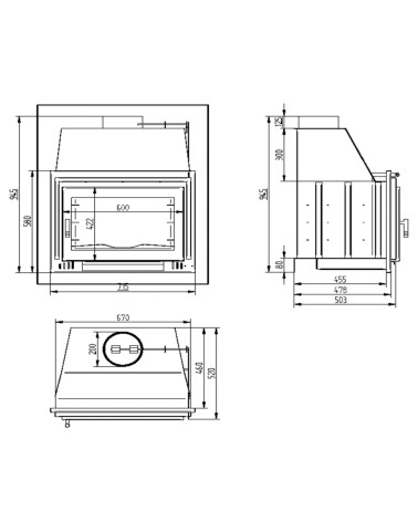 Barbecue Romane - Foyer à bois 70 cm - Porte en fonte