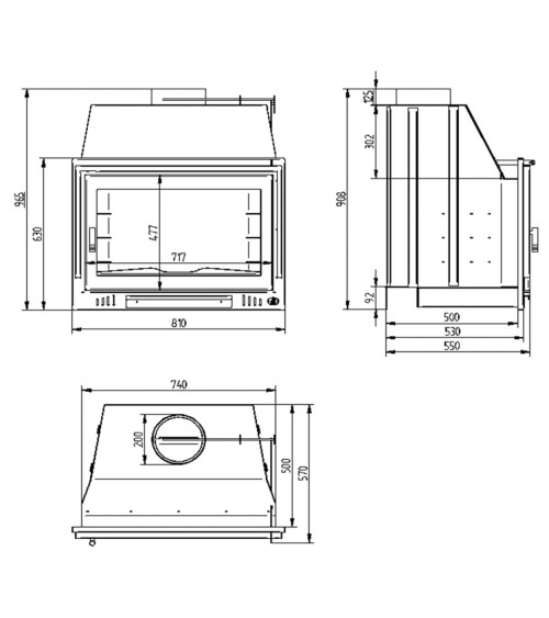 Barbecue Cyprien – Foyer à bois 80 cm avec porte en fonte