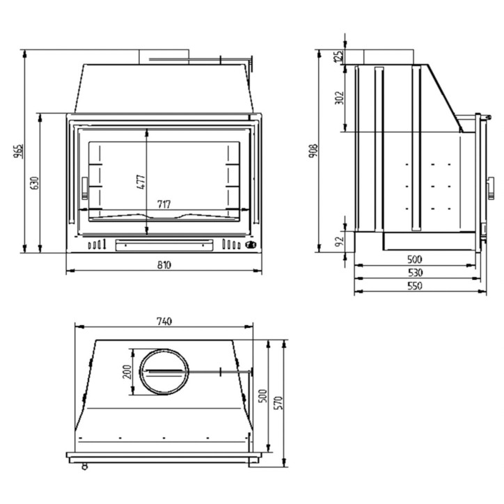 Barbecue Cyprien – Foyer à bois 80 cm avec porte en fonte