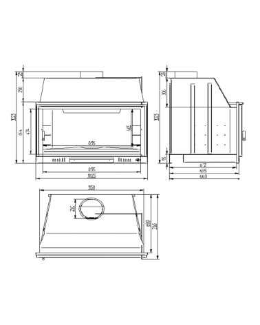 Barbecue Apolline - Foyer à bois 100 cm - Porte en acier