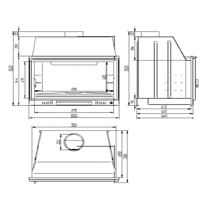 Barbecue Apolline - Foyer à bois 100 cm - Porte en acier