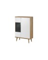 Vitrine-armoire PRIMO chêne-blanc 90 x 134 cm