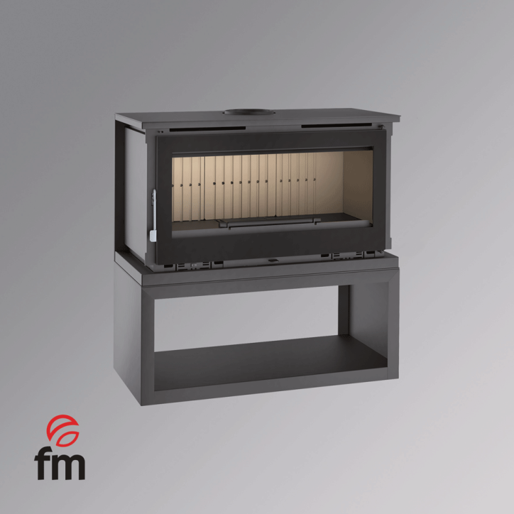 Poêle à bois de face avec bûcher Valladolid - 17 KW