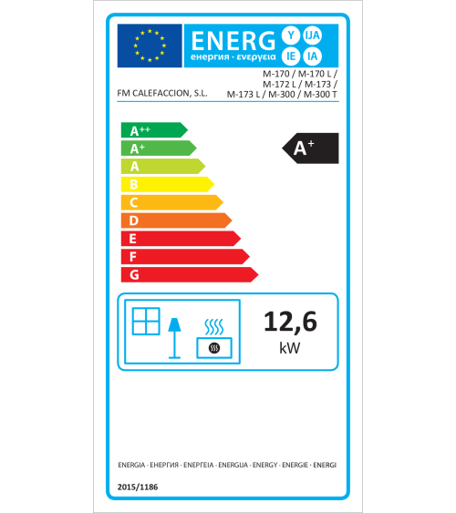 Poêle à bois de face avec bûcher Valladolid - 17 KW