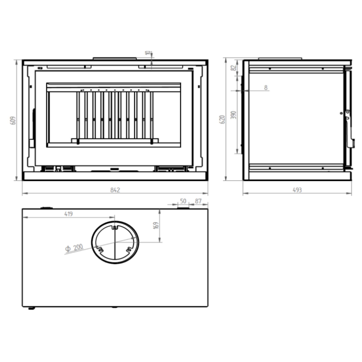 copy of Insert cheminée à bois AUVYS 10 kW