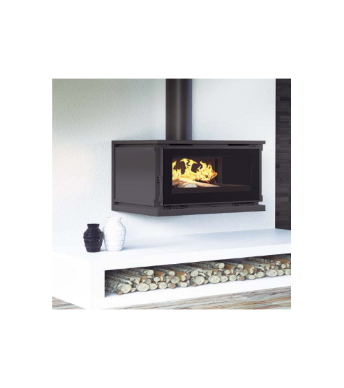Poêle à bois de face avec bûcher - 18 KW